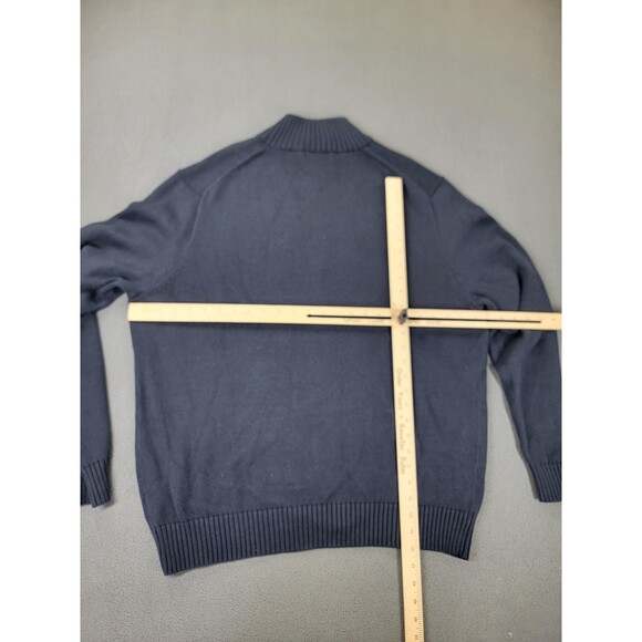Polo Ralph Lauren Sweater Mens 2XL Navy Quarter Zip Mock Neck Cotton Red Pony - Picture 7 of 11